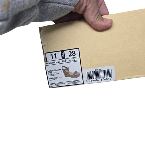 Madden NYC Womens Size 11 Braided Rhinestone Wedge Heel Strappy Sandals - Picture 16 of 16